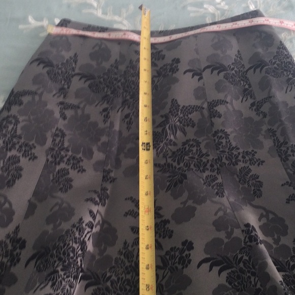 Ann Taylor Navy Blue/Gray/Silver Jacquard Print Skirt - Picture 6 of 8